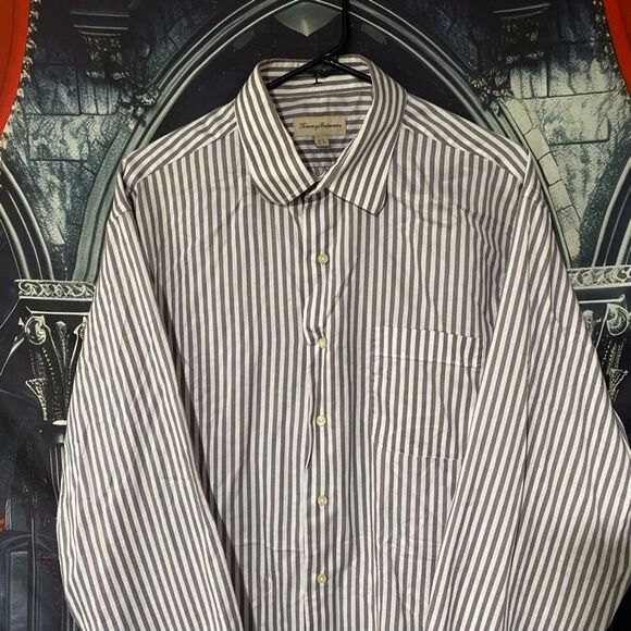 Tommy Bahama Long Sleeve Stripped Button Down Shirt Men's Large - Beach Vintage - Picture 1 of 7